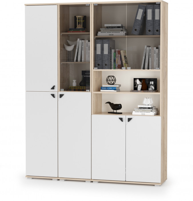 Бостон № 48, дуб эндгрейн элегантный/фасады МДФ милк рикамо софт