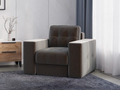 Кресло Виконт, Коричневый/Сандал белый МДФ