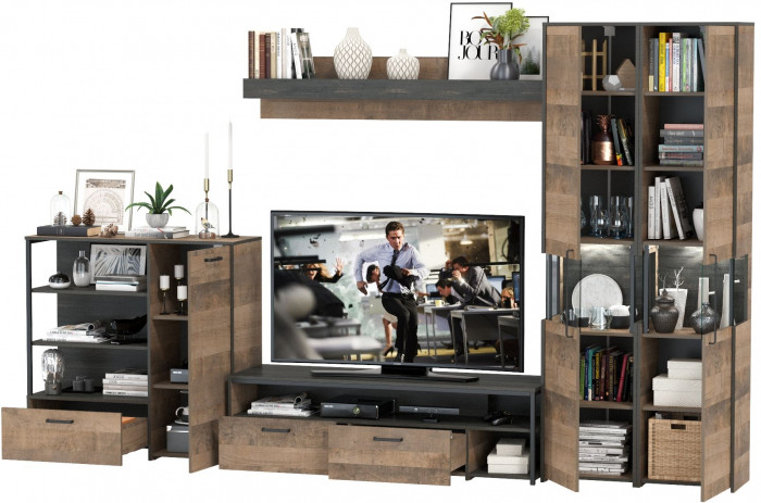 Трувор Гостиная 035, дуб гранж песочный/интра