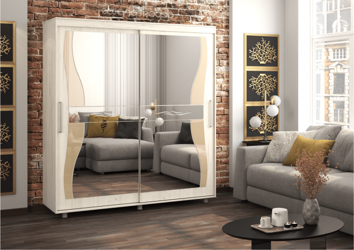 Шкаф-купе Комфорт 12 Прайм с фигурными зеркалами 2000 (2000 мм, Венге)