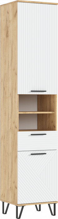 Флэш Прихожая, вариант №1, Браш вайт/Дуб крафт