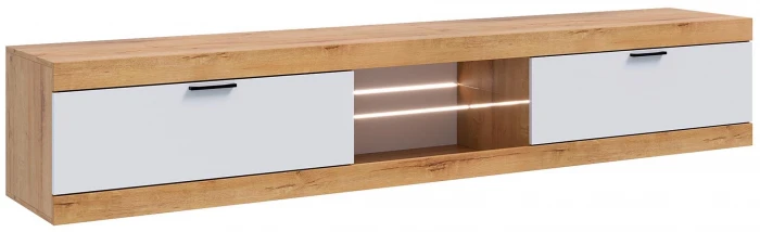 Прага Тумба ТВ макси Дуб Вотан/Белый гладкий
