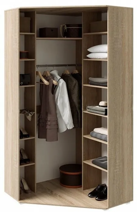 Ким Шкаф угловой универсальный (Венге, Белый глянец)