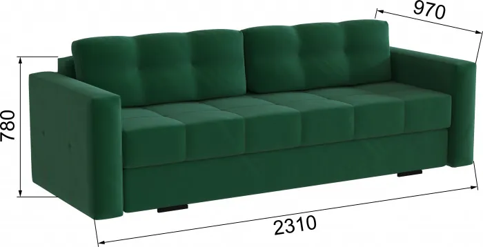 Диван раскладной Брэй изумруд