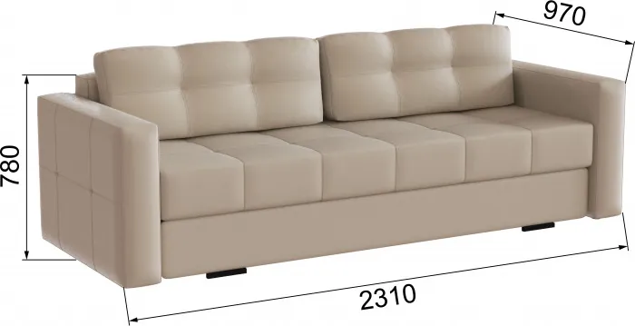 Диван раскладной Брэй экокожа бежевый