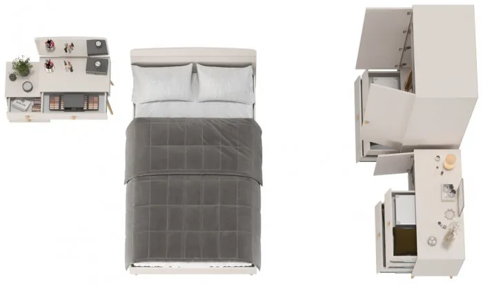 Афина Спальня 05-1200, цвет кашемир серый, сп.м. 1200х2000 мм., б/м, основание есть - фанера