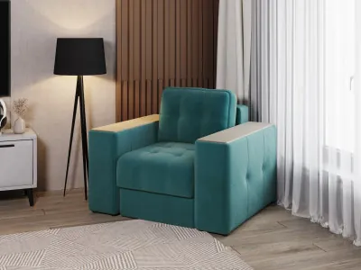 Кресло Нави, Бирюза/Клен кремовый МДФ