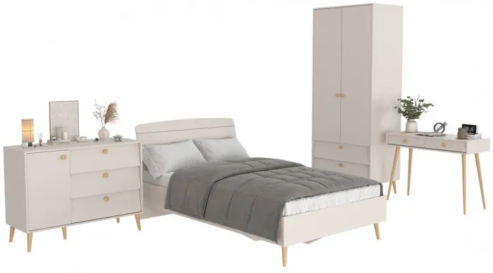 Афина Спальня 06-1200, цвет кашемир серый, сп.м. 1200х2000 мм., б/м, основание есть - фанера