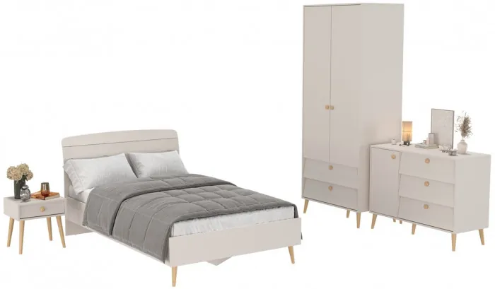 Афина Спальня 23-1200, цвет кашемир серый, сп.м. 1200х2000 мм., б/м, основание есть - фанера