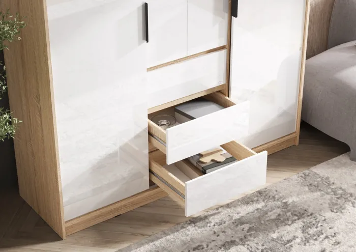 Шкаф-купе "Челси" (1600), Дуб сонома/Белый глянец