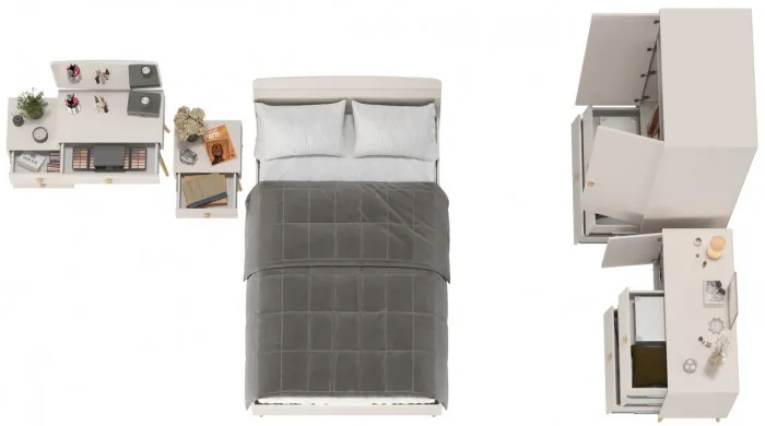 Афина Спальня 24-1200, цвет кашемир серый, сп.м. 1200х2000 мм., б/м, основание есть - фанера