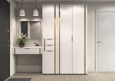 Прихожая Эмэ, набор №6, Белый/молочный Золото