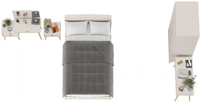 Афина Спальня 27-1200, цвет кашемир серый, сп.м. 1200х2000 мм., б/м, основание есть - фанера