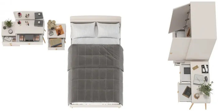 Афина Спальня 27-1200, цвет кашемир серый, сп.м. 1200х2000 мм., б/м, основание есть - фанера