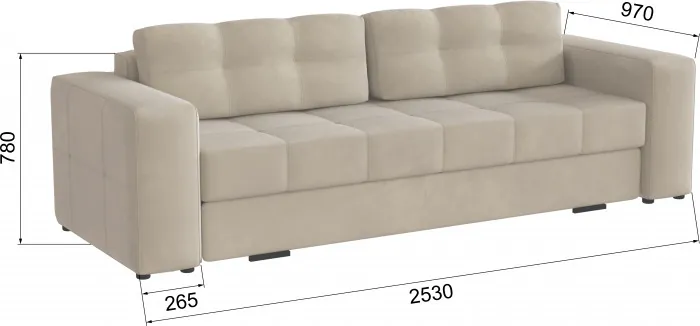 Диван раскладной Верден, бежевый