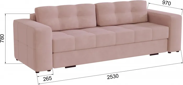 Диван раскладной Верден, пыльная роза