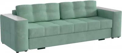 Диван раскладной Виконт, мятный/мдф холст белый