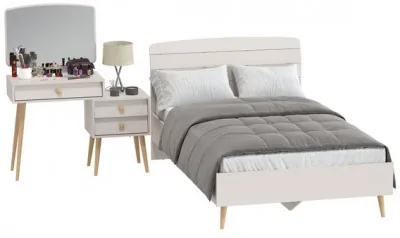 Афина Спальня Кровать 1200 + Трюмо, цвет кашемир серый, ШхГхВ 123,6х210,2х95,7 + 105х38,6х129 см., сп.м. 1200х2000 мм., б/м, основание есть