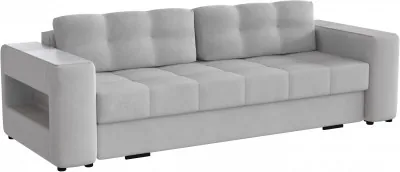 Диван раскладной Доро, светло-серый/мдф холст белый