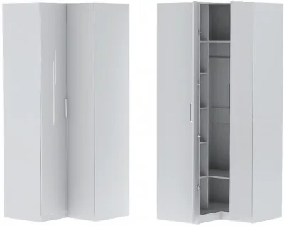 Шкаф угловой "Иннэс-7" - Белый/Белый глянец