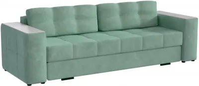 Диван раскладной Нави, мятный/мдф холст белый