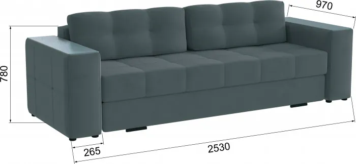 Диван раскладной Нави, серый/мдф бриз