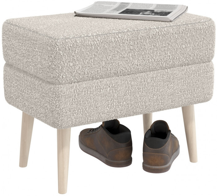 Банкетка 6-5138ТКШсв.серый Тифани, ткань светло-серая