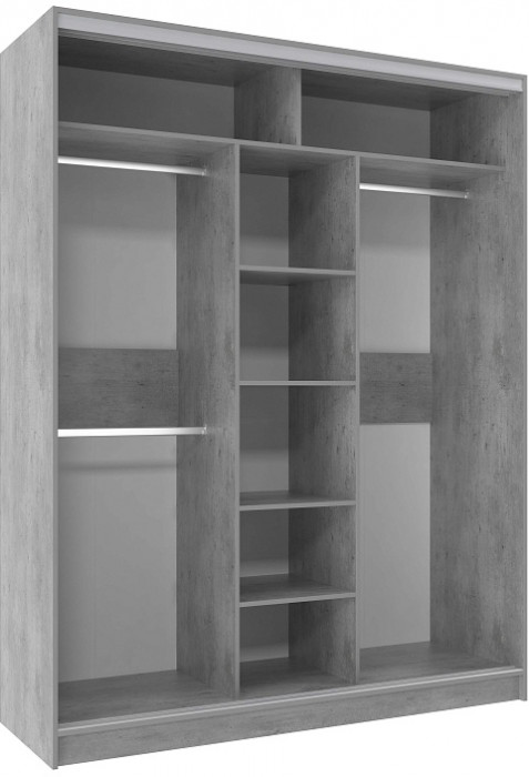 Шкаф-купе трехдверный с зеркалом 1800 Домашний Atelier светлый