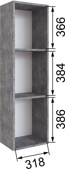 Малави Шкаф навесной закрытый МШЗ ателье светлое/белый глянец