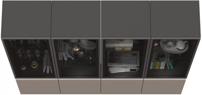 Сидней Комплектация № 018, корпус: антрацит/фасады: МДФ веллюто капучино