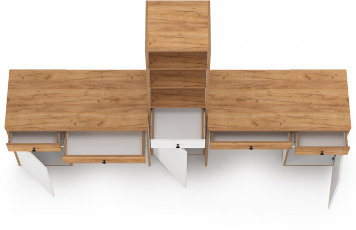 Вуди Компоновка № 10, белый премиум/дуб крафт золотой