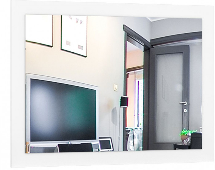 Муссон Кровать 11.28 + подъёмный ортопед + Комод 13.97 + Зеркало СВК, цвет белый/дуб эндгрейн элегантный/кожзам белый, сп. м. 1600х2000 мм., б/м