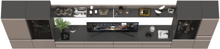 Сидней Комплектация № 112, корпус: антрацит/фасады: МДФ веллюто капучино