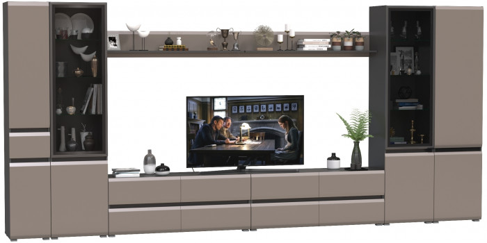 Сидней Комплектация № 112, корпус: антрацит/фасады: МДФ веллюто капучино