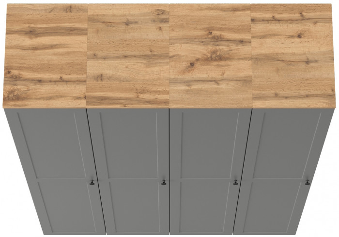 Остин 13.225 Шкаф-пенал 4 шт., цвет серый графит/дуб крафт золотой, ШхГхВ 160х54,3х229,6 см., универсальная сборка