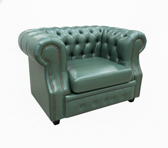 Кресло Честер ЛОФТ, экокожа, зеленый