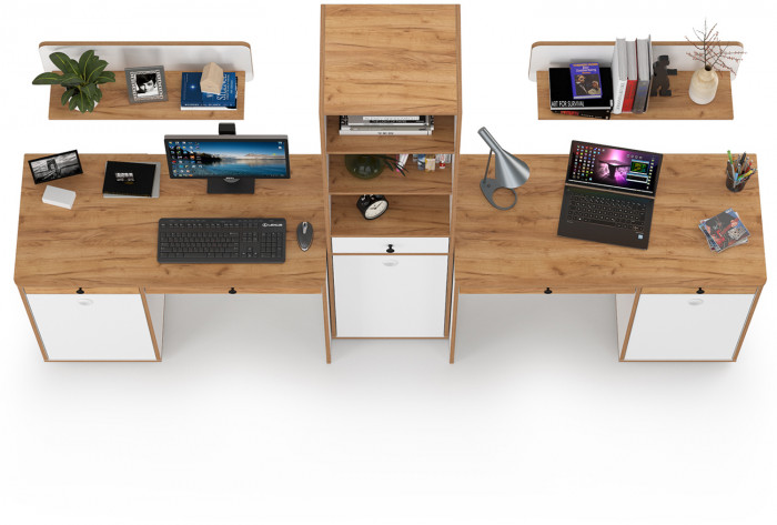 Вуди Компоновка № 11, белый премиум/дуб крафт золотой