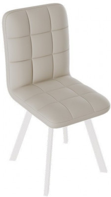 Франк ДП 2-17 Стул (паук) (Белый матовый/Микровелюр Бежевый)
