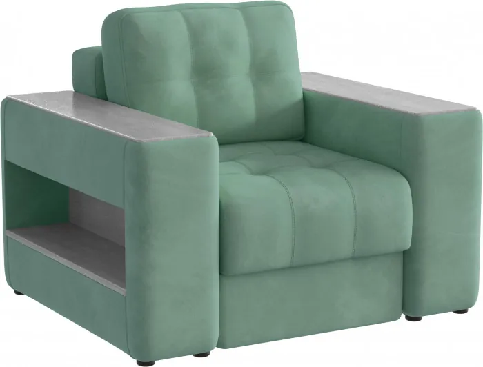 Кресло Доро, Мятный/Холст белый МДФ