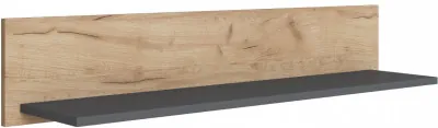 Полка навесная Дублин, Дуб крафт золотой/Графит серый