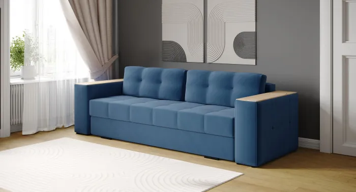 Диван раскладной Нави, атлантида/мдф дуб канадский