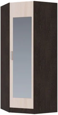 Эрика Шкаф угловой с зеркалом венге/дуб молочный