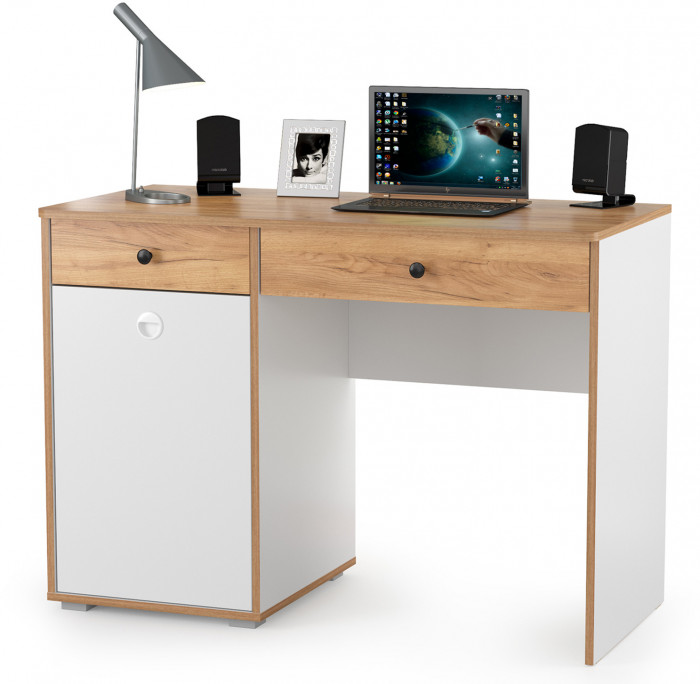 Вуди Компоновка № 07, цвет белый премиум/дуб крафт золотой, ШхГхВ 200х52,7х180,3 см., универсальная сборка