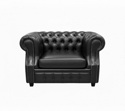 Кресло Честер ЛОФТ, экокожа, черный