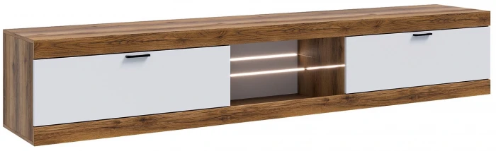 Прага Тумба ТВ макси Дуб Делано/Белый гладкий