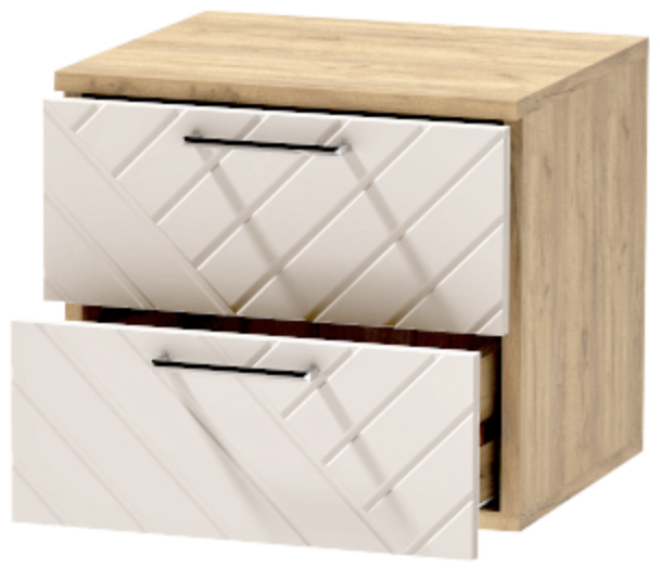 Тумба-6 прикроватная подвесная "Иннэс-7", Крафт золотой/Тирамису матовый