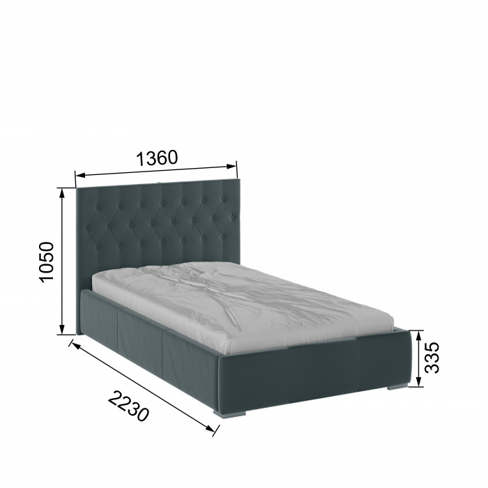 Октавия Кровать интерьерная 120 серый ромб, ортопед