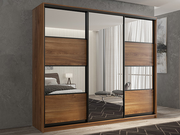 Шкаф-купе Кааппи 5 Кастелло Бренди 240х45х230 см