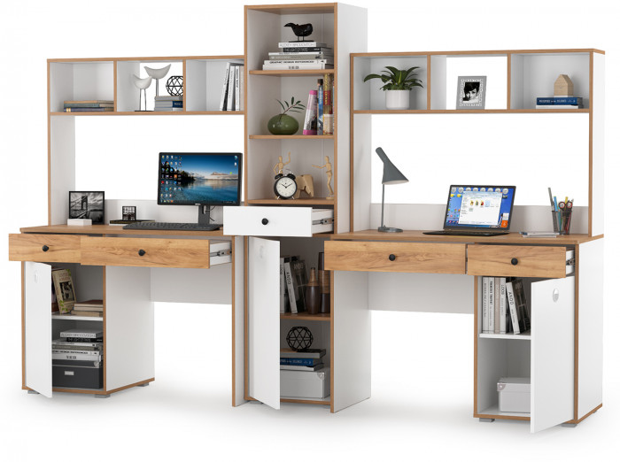 Вуди Компоновка № 13, белый премиум/дуб крафт золотой