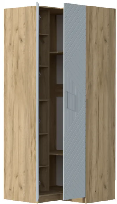 Шкаф угловой "Иннэс-7" - Крафт золотой/Монблан Р-856